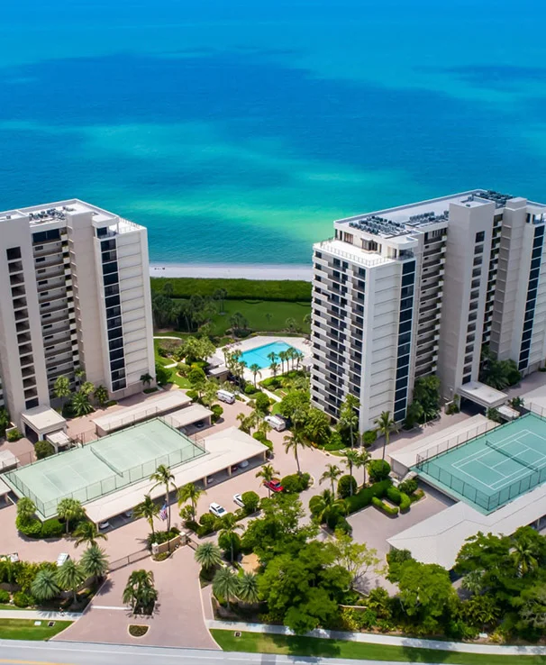 Gulf view condominium terrace
